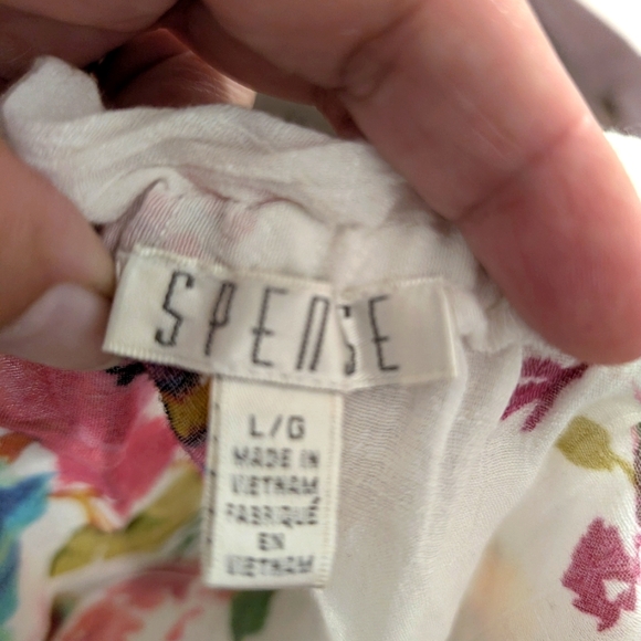 Spense Women's Bohemian Floral Tunic Top Tropical Flowy Bell Sleeves Size Large - Picture 8 of 9